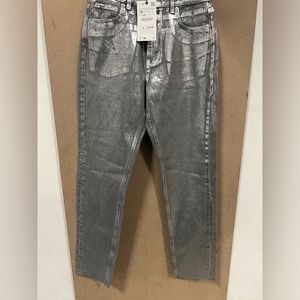 Zara Silver Straight Leg Jeans